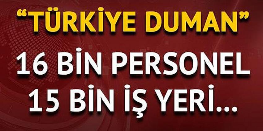 16 bin personel, 15 bin iş yeri....