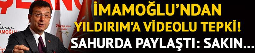 İmamoğlu'ndan Yıldırım'a 