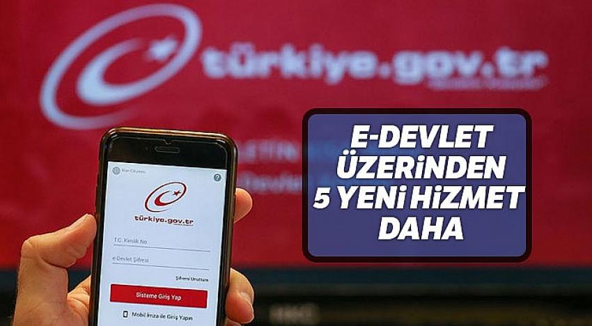 E-Devlet üzerinden 5 yeni hizmet