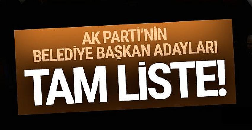 AK Parti belediye başkan adayları 2019 seçimi tam listesi