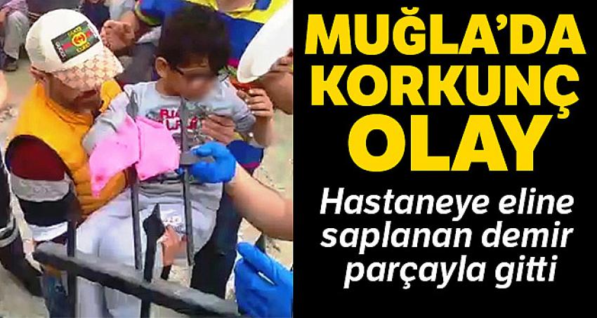 10 yaşındaki çocuk hastaneye eline saplanan korkulukla gitti