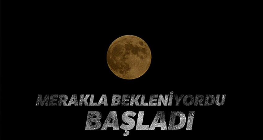 Ay, tutulma öncesi kızıla büründü