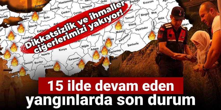 Aynı gün 15 ilde orman yangını