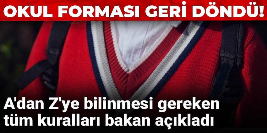 Okul forması geri döndü! A
