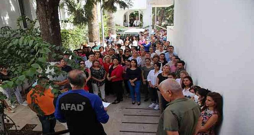 Bodrum Belediyesi'nde deprem tatbikatı