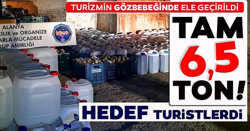 6,5 ton sahte içki ele geçirildi