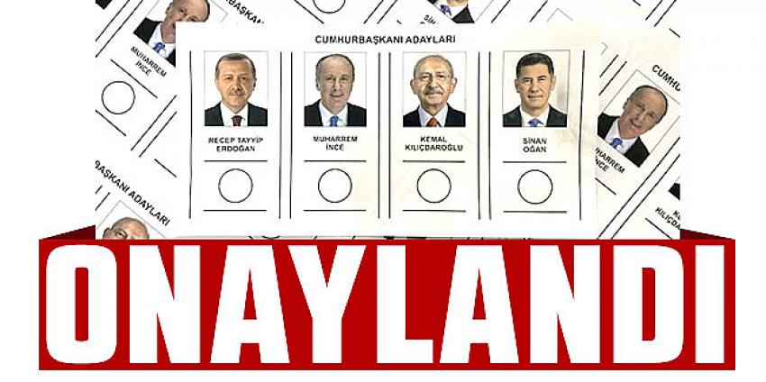 Cumhurbaşkanlığı seçimi oy pusulası YSK tarafından onaylandı