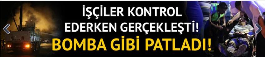 Kamyon kasasındaki boya kazanı bomba gibi patladı!