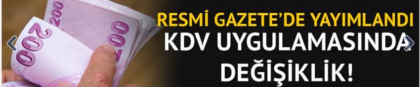 KDV uygulamasında önemli yenilik