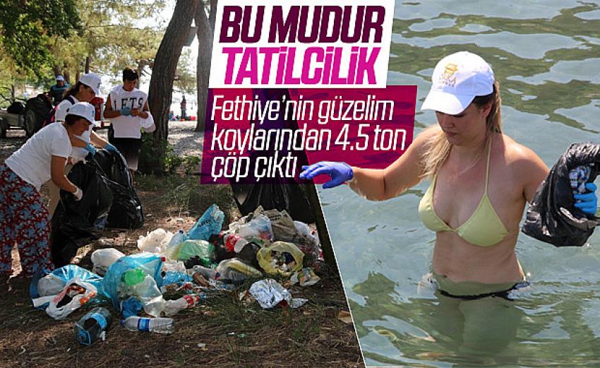 Fethiye'de vatandaşların gönüllü çöp temizliği