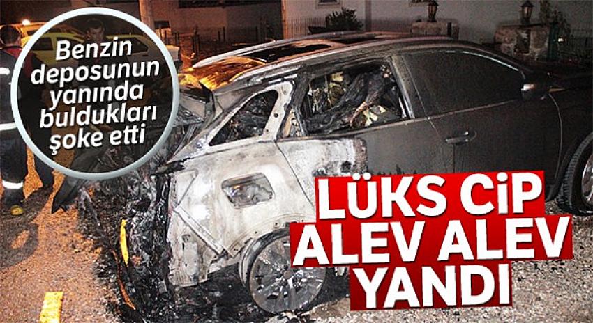 Bodrum’da lüks cipi havlu ile tutuşturup yaktılar