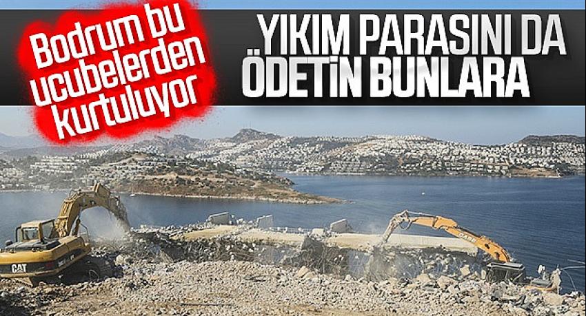 Bodrum'daki imara aykırı yapıların yıkımı sürüyor