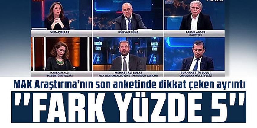 MAK Araştırma'nın son anketinde dikkat çeken ayrıntı: ''Fark yüzde 5''