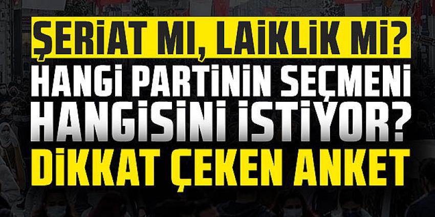 Laiklik mi, şeriat mı anketi açıklandı