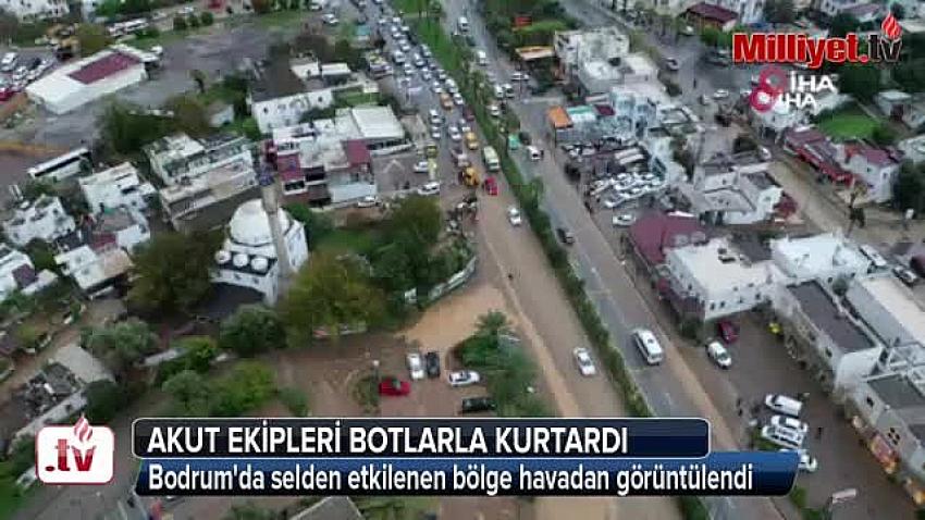 Bodrum'da Selden Etkilenen Bölge Havadan Görüntülendi