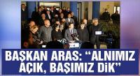 BAŞKAN ARAS: “ALNIMIZ AÇIK, BAŞIMIZ DİK”