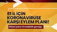 81 il için koronavirüse karşı eylem planı!