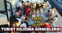 Turist kılığına girerek göçmenler yakayı ele verdi