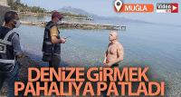 Denize girdi, 'İşsizim, ceza kesmeyin' dedi