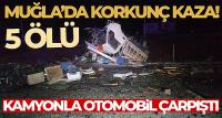 Arı yüklü kamyonla otomobil çarpıştı: 5 ölü, 2 yaralı