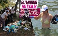 Fethiye'de vatandaşların gönüllü çöp temizliği
