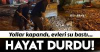 Bodrum'da yollar kapandı, evleri su bastı