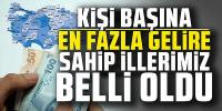 Kişi başı en fazla gelire sahip illerimiz belli oldu
