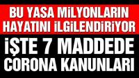 7 maddede coronaya karşı torba yasa
