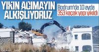 Bodrum’da kaçak yapıların yıkımı sürüyor