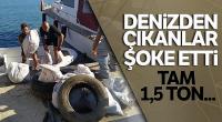 Datça’da denizden 1,5 ton çöp çıkartıldı