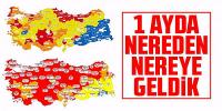 Koronavirüs risk haritasının 1 ay içindeki değişimi