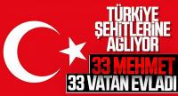 Türkiye şehitlerine ağlıyor