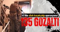 41 ilde silah ve mühimmat kaçakçılarına operasyon: 135 gözaltı