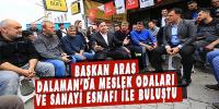 BAŞKAN ARAS DALAMAN’DA MESLEK ODALARI VE SANAYİ ESNAFI İLE BULUŞTU