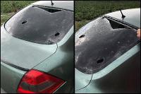  Patlayan deodorant kutusu otomobilin camını deldi