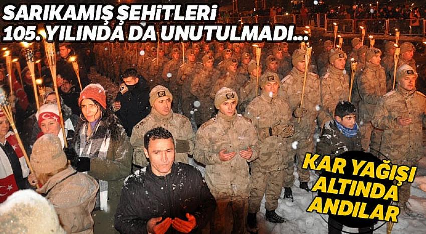 10 bin kişi 'Sarıkamış şehitleri'ni anmak için kar altında meşaleyle yürüdü