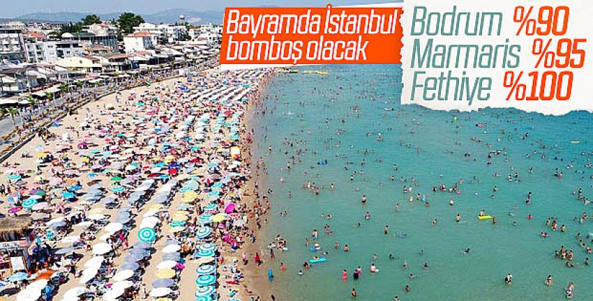 Bayramda tatil bölgelerine akın var
