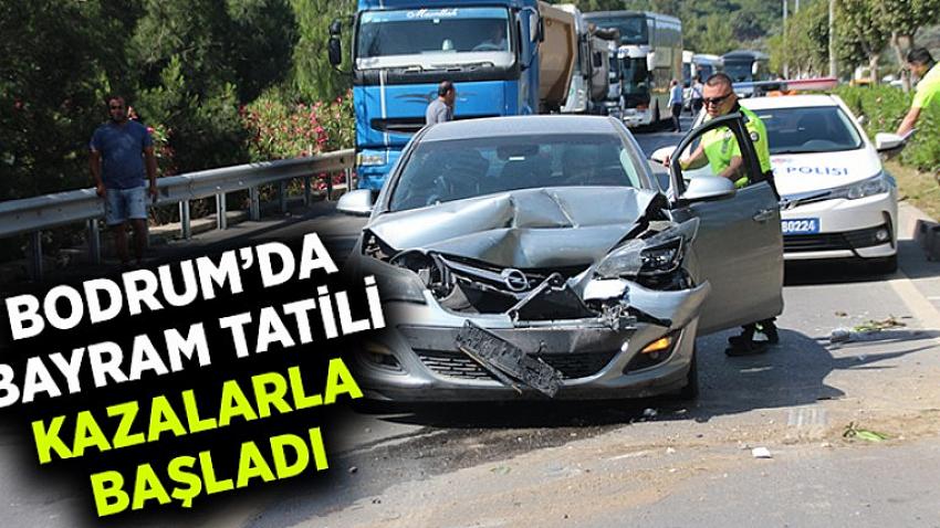 Bodrum’da bayram tatili kazalarla başladı, 4 araç birbirine girdi