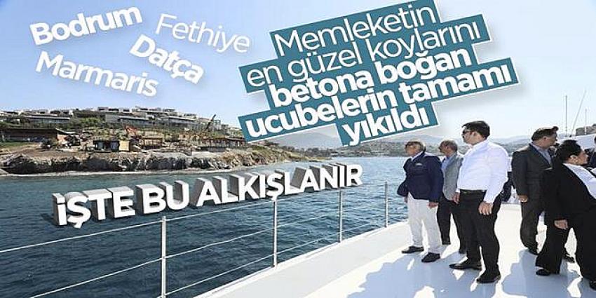 Muğla'da kaçak yapıların yıkımı tamamlandı