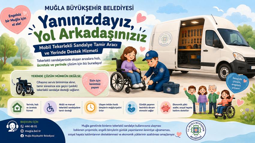 Mobil Tekerlekli Sandalye Tamir Aracı Engelsiz Muğla İçin Yollarda