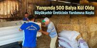 Yangında 500 Balya Kül Oldu Büyükşehir Üreticinin Yardımına Koştu